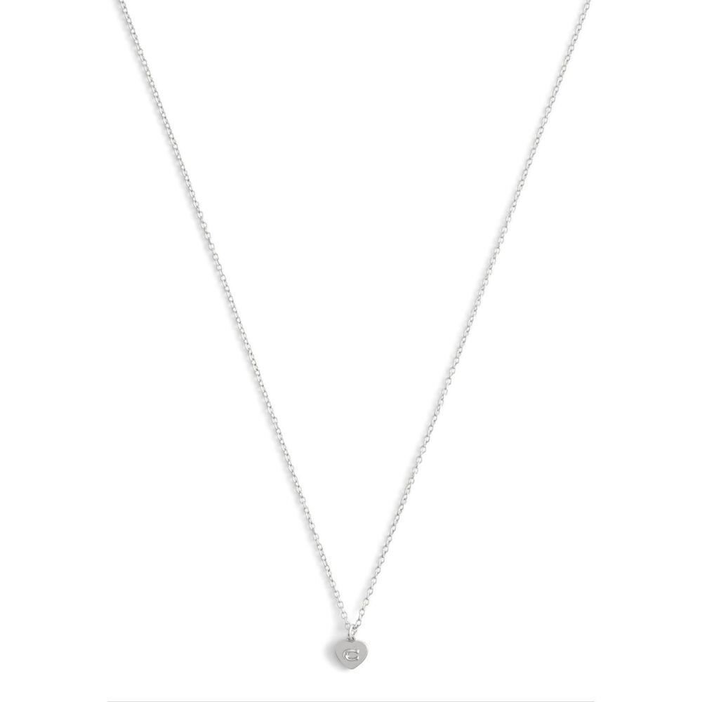 New! Coach Signature C Heart Pendant Necklace With Jewelry Pouch - Picture 6 of 9